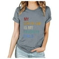 thumbnail image 6 of LYXSSBYX Womens T Shirts Graphic Tees Trendy Women's Letter Printed Short Sleeved Casual Loose Top Short Sleeved Round Neck Top/shirt, 6 of 6