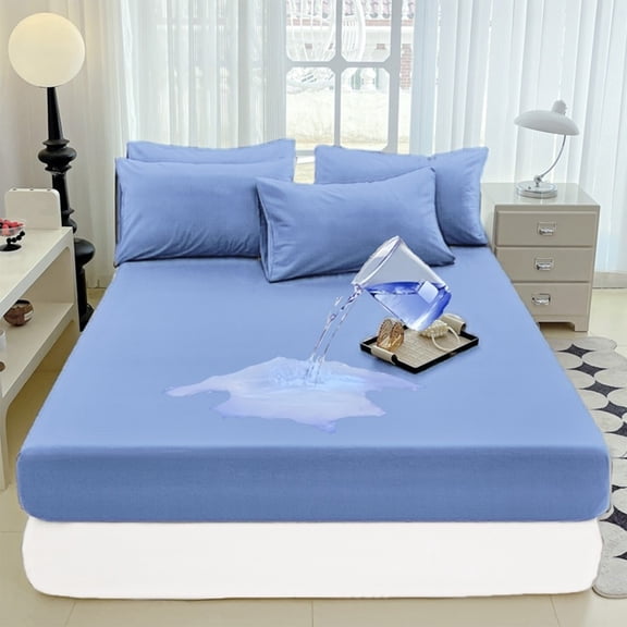 Waterproof Fitted Mattress Protector Queen Size 63x79 Inch, Noiseless Breathable Bed wrap with TPU Backing, device Washable Mattress Pad for Potty Training and Adults, 12 Inch Deep Pocket