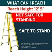 Louisville Ladder 8' Fiberglass Step Ladder, 12' Reach, 250 lbs Load Capacity, W-3118-08