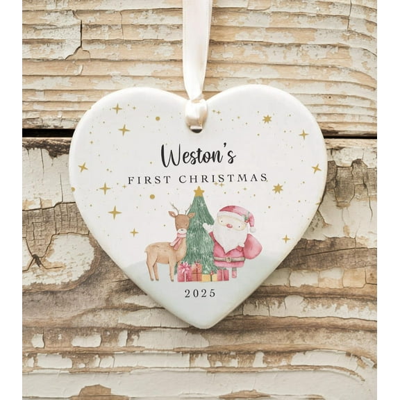 Baby's First Christmas Ornament - Personalized First Christmas Keepsake - Baby Boy's First Christmas 2025