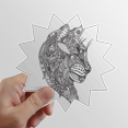 thumbnail image 1 of Cat Human Paint Quiet Sun Vinyl Sticker Luggage Graffiti Flower Decal, 1 of 3