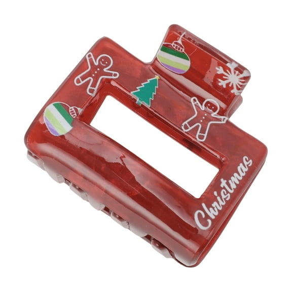 Unique Bargains 1 Pc Christmas Hair Clips Gingerbread Man Hairdo Clip for Christmas 1.97"x1.77"x1.77" Red