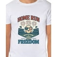 thumbnail image 4 of Home Run For Freedom Men's T-Shirt 4th Of July American Inspired Baseball Parody Funny Short-Sleeve Tee, 4 of 5