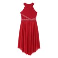 thumbnail image 3 of TiaoBug Robe de Danse Sans Manches pour Filles avec Strass Brillants Justaucorps de Ballet Moderne Bourgogne 6, 3 of 7
