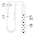 thumbnail image 2 of GE 6-Outlet Surge Protector, 840J, 4ft. White – 37210, 2 of 7