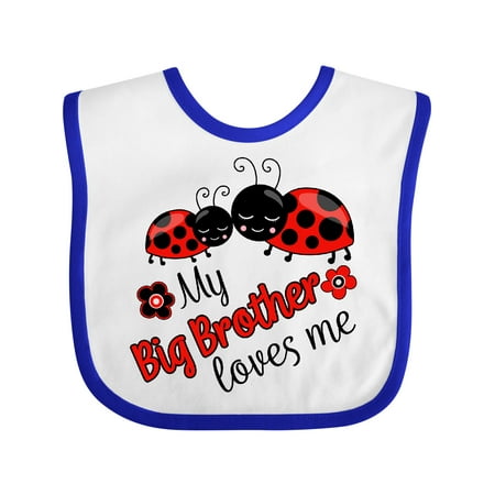 

Inktastic My Big Brother Loves Me with Cute Ladybugs Gift Baby Boy or Baby Girl Bib