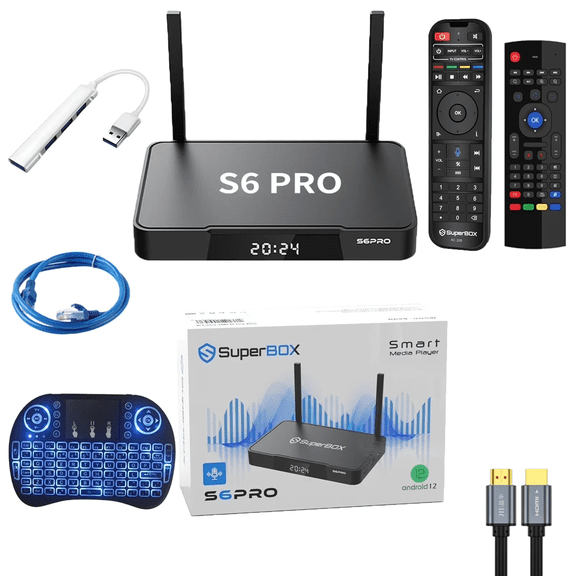 SuperBox S6 PRO,2026 Newest 6K Streaming Media Player Pack with Accessories