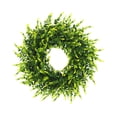 thumbnail image 2 of Corona de boj artificial para puerta principal | Corona de follaje artificial para decoración del hogar (interior y exterior) | Corona verde artificial realista para pared, ventana, porche, 2 of 7