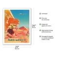 thumbnail image 2 of Paris-Mexico Direct - Mayan Ruins - Vintage Airline Travel Poster by S. Prout c. 1952 - Fine Art Matte Paper Print (Unframed) 20x26in, 2 of 4