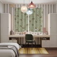 thumbnail image 4 of Sage Green Floral Kitchen Curtains Window Panels, Vintage Spring Botanical Flowers Insulated Window Treatment Curtain, Grommet Curtains for Bedroom/Living Room/Bathroom, 2 Piece 52"Wx84"L, 4 of 8
