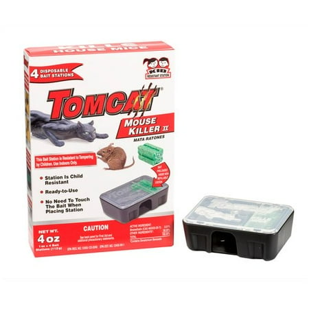 Tomcat Mouse Killer II Disposable Bait Stations, 4 count - Walmart.com