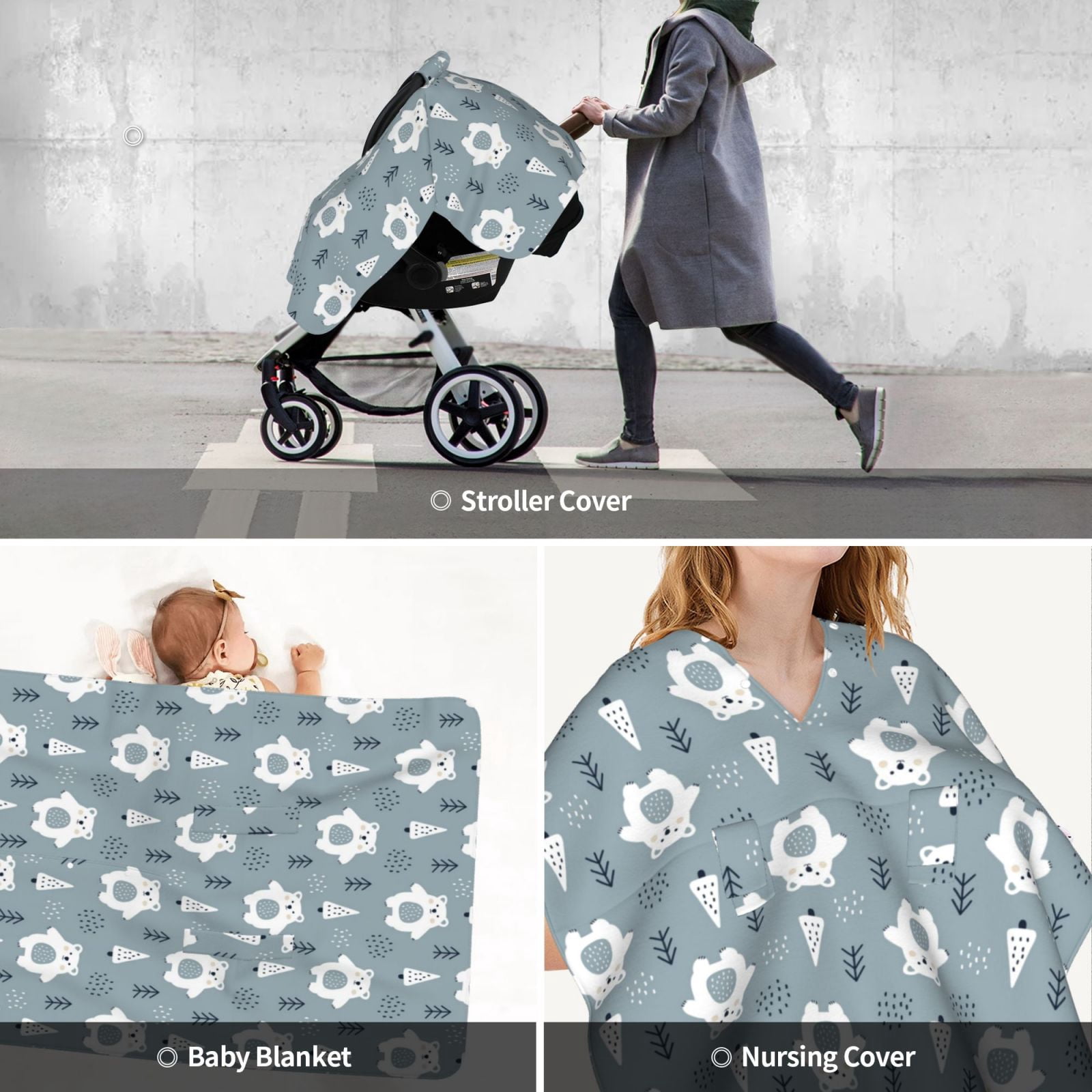 Car Seat Cover Baby - bead tree winter Breathable Infant Car Seat Cover for Baby Carseat, Lightweight Comfort Baby Essentials Must Haves Newborn Stuff for Girl Boy