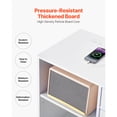 thumbnail image 5 of KFFKFF 3-Drawer Wooden File Cabinet with LED Light, Lockable Rolling Storage Unit with Adjustable Shelves & 5 Wheels, Freestanding Printer Stand for Home, Office, or School, White, 5 of 9