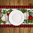 thumbnail image 4 of Black and Red Gingham Christmas Placemats Set of 4 Buffalo Check Plaid Xmas Place Mats for Home Kitchen Dining Table Decoration, 4 of 6