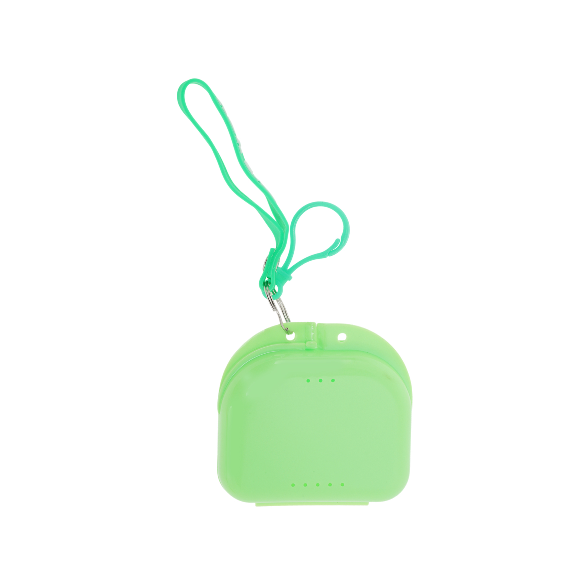 Unique Bargains Compact Braces Box with Lanyard 1 Pc Green