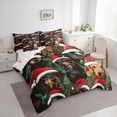 thumbnail image 3 of Manfei Cute Dachshund 7-Piece Twin Bedding Sets,Vintage Christmas Hat Bedding Comforter Set,Red Black Green Sheet Sets For Boys Kids,Ultra Soft Home Decor Reversible, 3 of 8