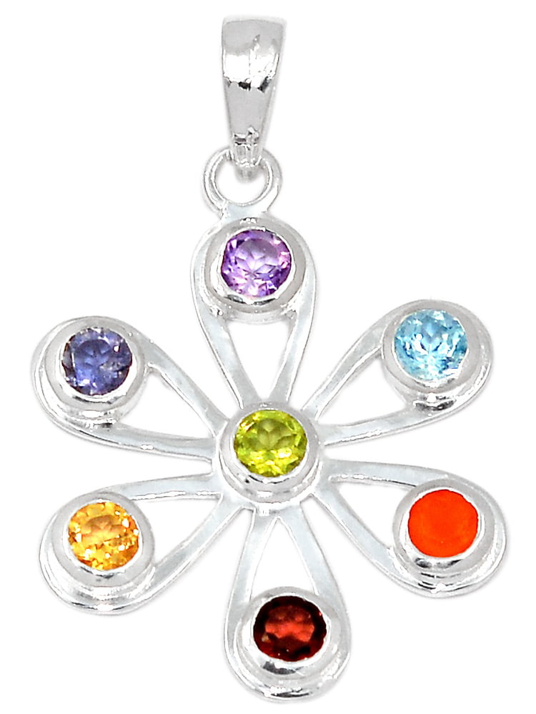 Xtremegems Ocean Waves Healing Chakra 925 Sterling Silver Pendant Jewelry 2 3/8 CP168 