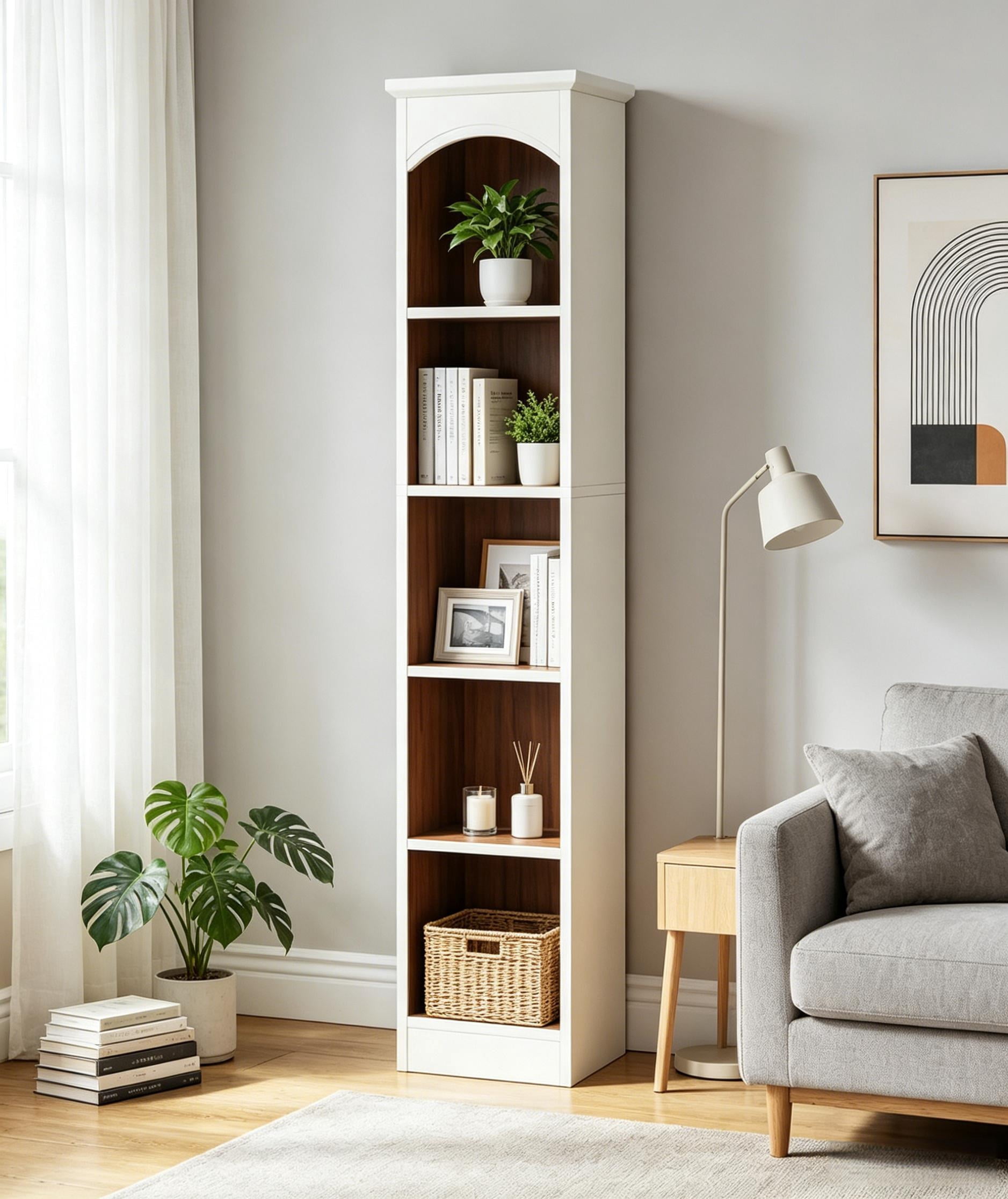 Modern Open Bookshelf, Multi-Tier Freestanding Book Storage Organizer, Sturdy Frame Display Shelf, Multipurpose Bookcase for Living Room, Bedroom, Home Office