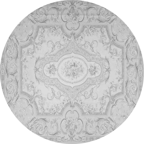 Ahgly Company Indoor Round Persian Gray Traditional Area Rugs, 5' Round