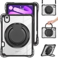 thumbnail image 1 of Case for iPad Mini 7 A17 Pro / Mini 6, iPad Mini 6th/7th Gen 2021 2024 8.3 Inch Shockproof Rugged Protective Cover with 360 Rotating Stand Pencil Holder Hand/Shoulder Strap Transparent Back, 1 of 6