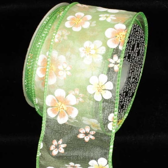 The Ribbon People Lime Green Magnolia Wired Craft Ribbon 2.5" x 40 Yards
