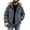 Gray, variant on Men's Puffer Jacket Faux Fur Hood Full Zip Warm Jackets with Pockets Long Sleeve Casual Insulated Winter Coat for Cold Weather