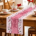 thumbnail image 5 of Happy Mother's Day Cotton Linen Table Runner for Dining Kitchen, Farmhouse Pink Floral Love Heart Wedding Outdoor Party Tablerunners Decoration, Dresser Scarf Coffee Tablecloth Runners 13x90 Inches, 5 of 9