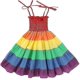 thumbnail image 1 of Girls Rainbow Dress Toddler Rainbow Dress Princess Sleeveless Halter Beach Multiple Sizes Available, 1 of 5