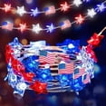 thumbnail image 3 of 4th of July Patriotic Decorations - Red White Blue LED Star & Flag String Lights, Flashing Outdoor/Indoor Light String for Independence Day, Memorial Day, Christmas, Party, Yard, Home Decor, 3 of 9