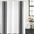 thumbnail image 3 of Black White Stripe, Waterproof Fabric Shower Curtain, Abstract Geometric Waterproof Fabric Shower Curtain for Bathroom Curtains Bathtubs Hotel Washable Shower Curtains with 12 Hooks Standard 72x72, 3 of 8