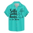 thumbnail image 3 of JURANMO Men's Easter Button Down Shirt Funny Easter Eggs Print Short Sleeve Hawaiian Bowling Shirts Easter Day T Shirts White L Clearance Sales Today Sales Prime, 3 of 6
