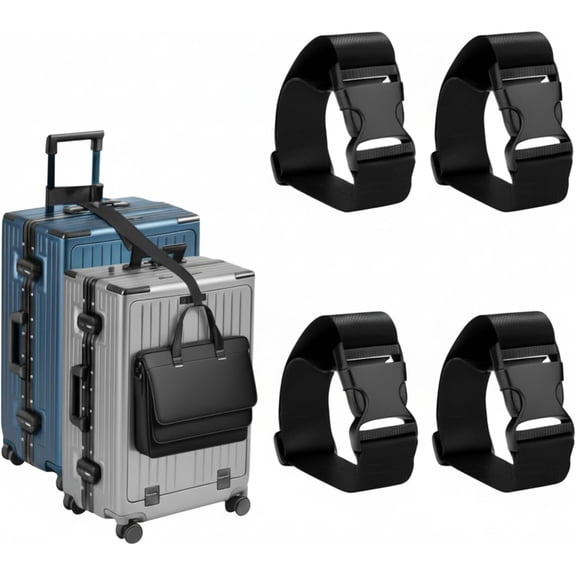4 Pcs Add a Bag Luggage Straps for Travel Suitcase Essentials TSA Approved Luggage Connector Straps Adjustable Belt