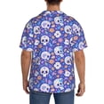 thumbnail image 3 of Sikiie flower Skull cartoon Men's Wrinkle Free Untucked Cuban Shirt Business Casual Button Down Shirts Short Sleeve ShirtX-Large, 3 of 5