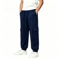 thumbnail image 3 of LckLvx Boys Cargo Pants Elastic Waist Jogger Pants with Multi Pockets School Daily Sweatpants, 3 of 7