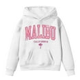 thumbnail image 3 of Women and Girls' Black Malibu California Graphic Hoodie - Soft Long Sleeve Pullover Sweatshirt with Front Pocket, 3 of 3