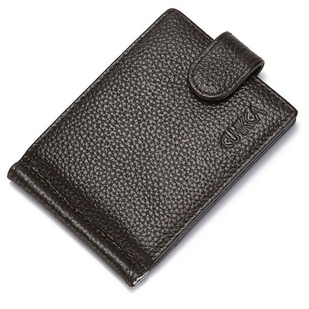 SHOPFIVE Luxury High Quality Mens Black Leather Bifold Wallet Credit Card Holder