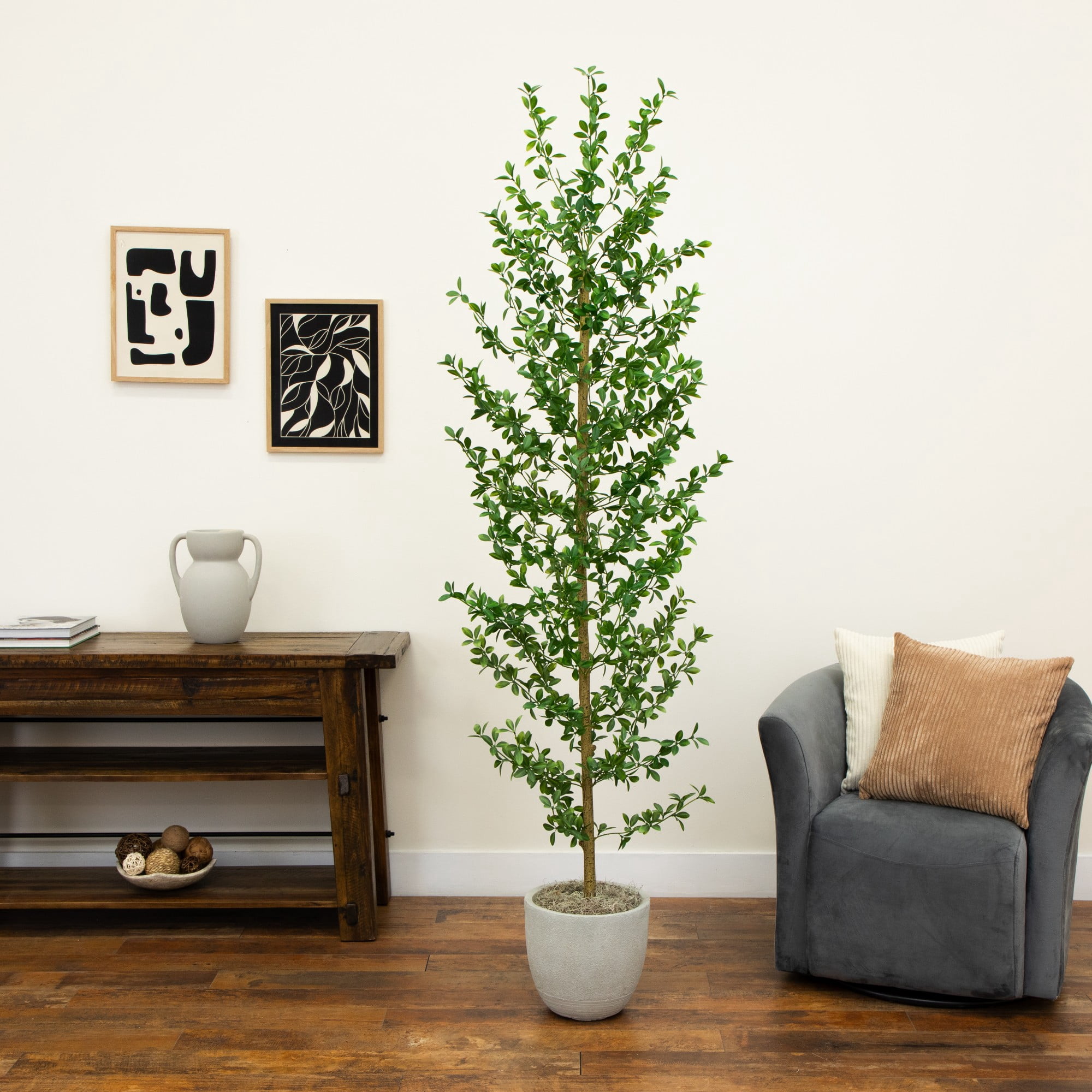 Nearly Natural 6ft. Artificial Shady Lady Black Olive Tree