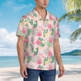 thumbnail image 5 of Xecao Tropical Pitaya print Hawaiian shirt - a stylish short-sleeve button-down for men, perfect for casual beach and tropical outings., 5 of 9