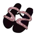 thumbnail image 1 of Lubelski Women Fashion Rhinestone Inlaid Anti-Slip Sandals Slippers Flip Flops Flat Shoes, 1 of 7