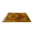 thumbnail image 2 of Ahgly Company Machine Washable Indoor Square Persian Yellow Traditional Area Rugs, 3' Square, 2 of 4