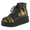 Mens Animal Print Boots Lace Up High Top Sneakers Creepers Shoes 2 In Platform