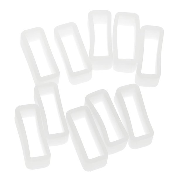 10 presillas de goma para correa de reloj, de silicona, para sujetar la correa. Blanco 22mm
