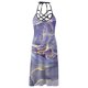 thumbnail image 4 of ICHUANYI Clearance Fashion Women Casual Sexy V-Neck Printing Dresses Summer Sleeveless Lace Up Pullover Dress(Purple, M) ICHUANYI WER2023081110538, 4 of 4