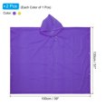 thumbnail image 2 of Uxcell Rain Ponchos, 2 Pack Waterproof Raincoats with Hood, Reusable EVA Rain Jackets for Outdoor, Yellow, Purple, 2 of 6