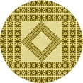 thumbnail image 1 of Ahgly Company Machine Washable Indoor Round Transitional Dark Yellow Green Area Rugs, 8' Round, 1 of 7