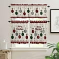thumbnail image 2 of Christmas Kitchen Curtain Set Xmas Ball Buffalo Plaid Rod Pocket Kitchen Tier Curtains Valance Set 3 Piece Black Green Plaid Snowflake Christmas Window Curtain Valance Tier Set 54 in x 36 in, 2 of 5