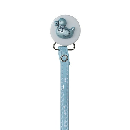 Blue Duck Pacifier clip with Faux Leather strap