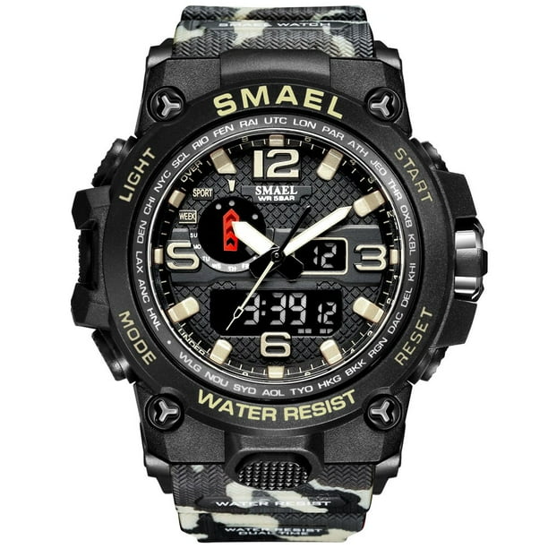 Relojes SMAEL para hombre, reloj resistente al agua de 50M, alarma, reloj para hombre 1545D, reloj de pulsera de doble pantalla, reloj militar de cuarzo, nuevo deporte para hombre Tan Jianjun unisex