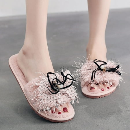 

Summer Slippers For Women Beach Accesseories Flip Flops For Women Open Slippers Women Furry Toe Warm Flat Slip On Home Plush Bow Keep Shoes Home Women S Slipper Swimming Pool Accessories Mens Women Sl