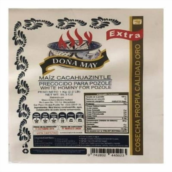 Maíz cacahuazintle Doña May precocido para pozole 1 kg